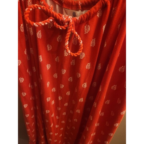 Boden Sophia Jersey Sundress Red Pattern Leafy Ruffled Hem Size 14 Regular - Picture 2 of 5